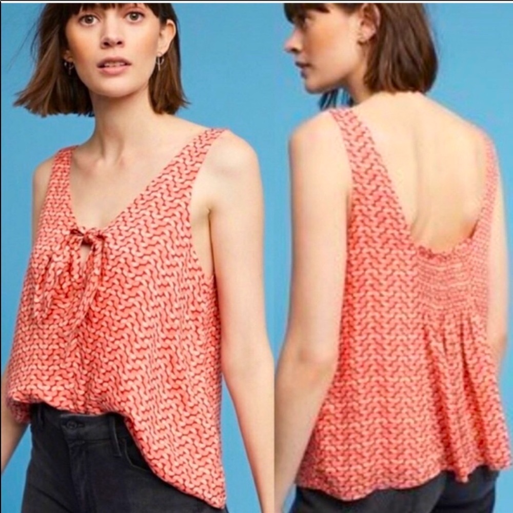 Anthropologie Maeve Verena Tie Front Blouse size S